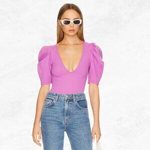 Free People Va Va Voop Bodysuit in Wildberry